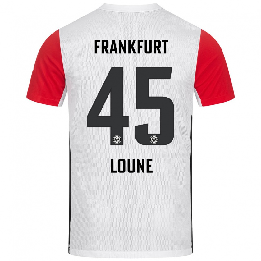 Kandiny Kinder Mehdi Loune #45 Weiß Rot Heimtrikot Trikot 2024/25 T-Shirt