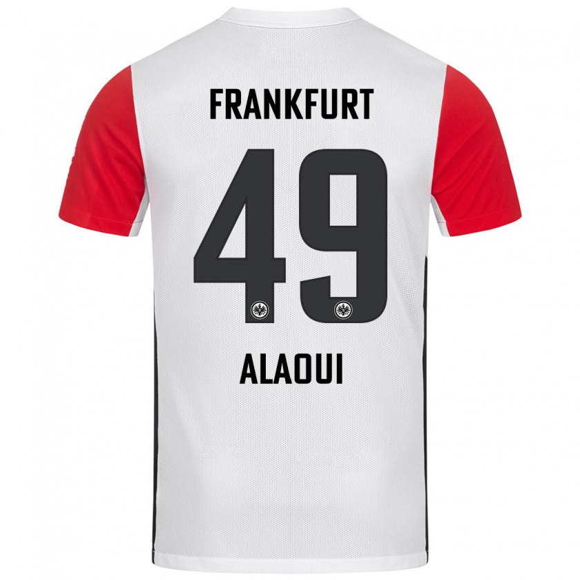 Kandiny Kinder Anas Alaoui #49 Weiß Rot Heimtrikot Trikot 2024/25 T-Shirt