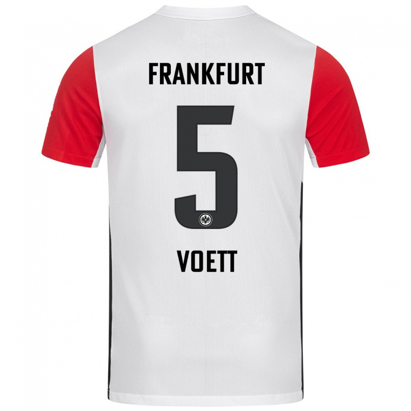 Kandiny Kinder Johannes Vött #5 Weiß Rot Heimtrikot Trikot 2024/25 T-Shirt