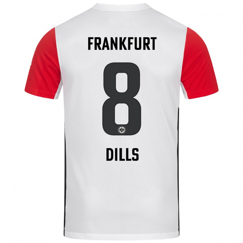 Kandiny Kinder Marvin Dills #8 Weiß Rot Heimtrikot Trikot 2024/25 T-Shirt