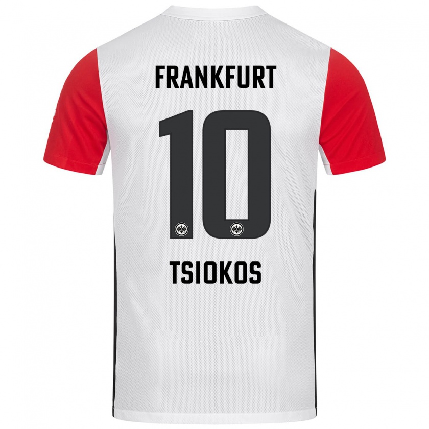 Kandiny Kinder Leonidas Ilias Tsiokos #10 Weiß Rot Heimtrikot Trikot 2024/25 T-Shirt