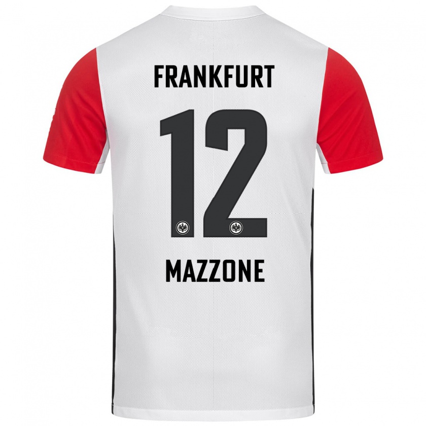 Kandiny Kinder Matteo Mazzone #12 Weiß Rot Heimtrikot Trikot 2024/25 T-Shirt