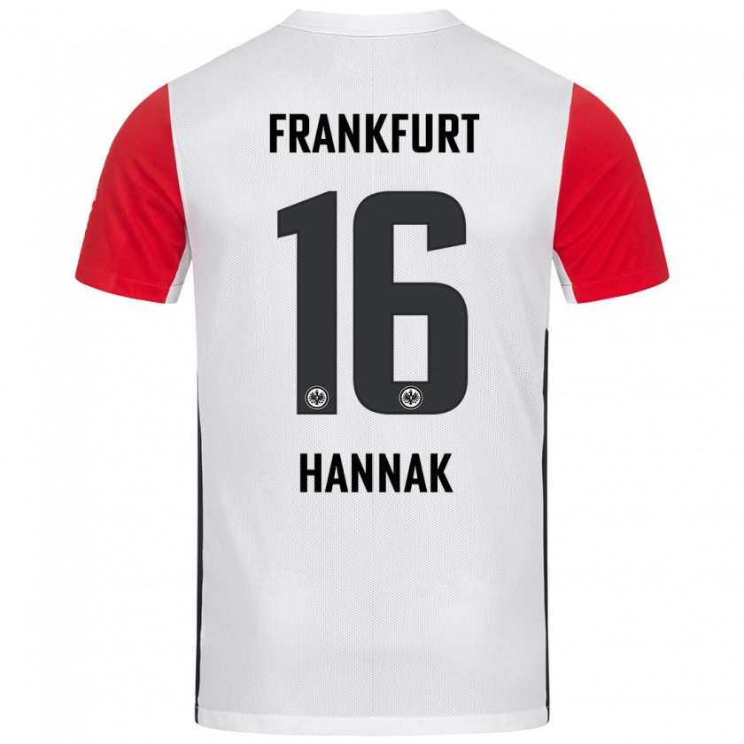 Kandiny Kinder Tim Hannak #16 Weiß Rot Heimtrikot Trikot 2024/25 T-Shirt