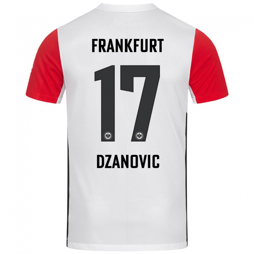 Kandiny Kinder Benjamin Dzanovic #17 Weiß Rot Heimtrikot Trikot 2024/25 T-Shirt