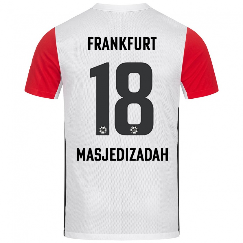 Kandiny Kinder Abolfazl Masjedizadah #18 Weiß Rot Heimtrikot Trikot 2024/25 T-Shirt