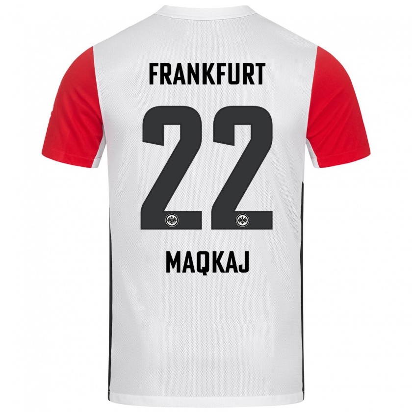 Kandiny Kinder Dritan Maqkaj #22 Weiß Rot Heimtrikot Trikot 2024/25 T-Shirt