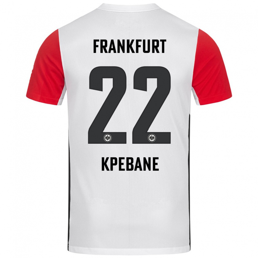 Kandiny Kinder Tamiou Kpebane #22 Weiß Rot Heimtrikot Trikot 2024/25 T-Shirt