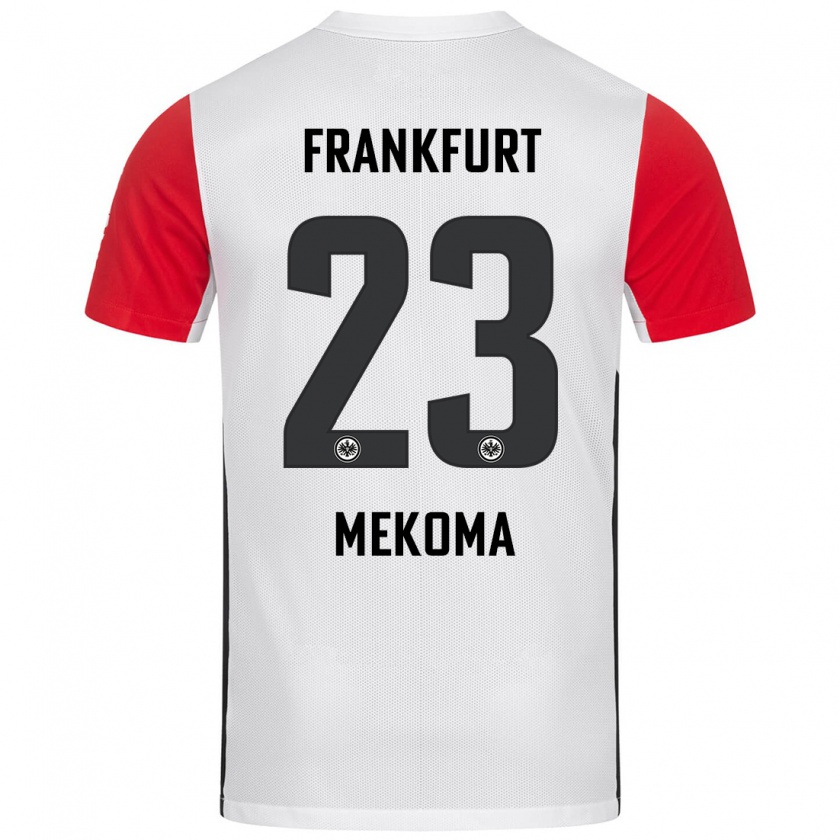 Kandiny Kinder Jamal Mekoma #23 Weiß Rot Heimtrikot Trikot 2024/25 T-Shirt