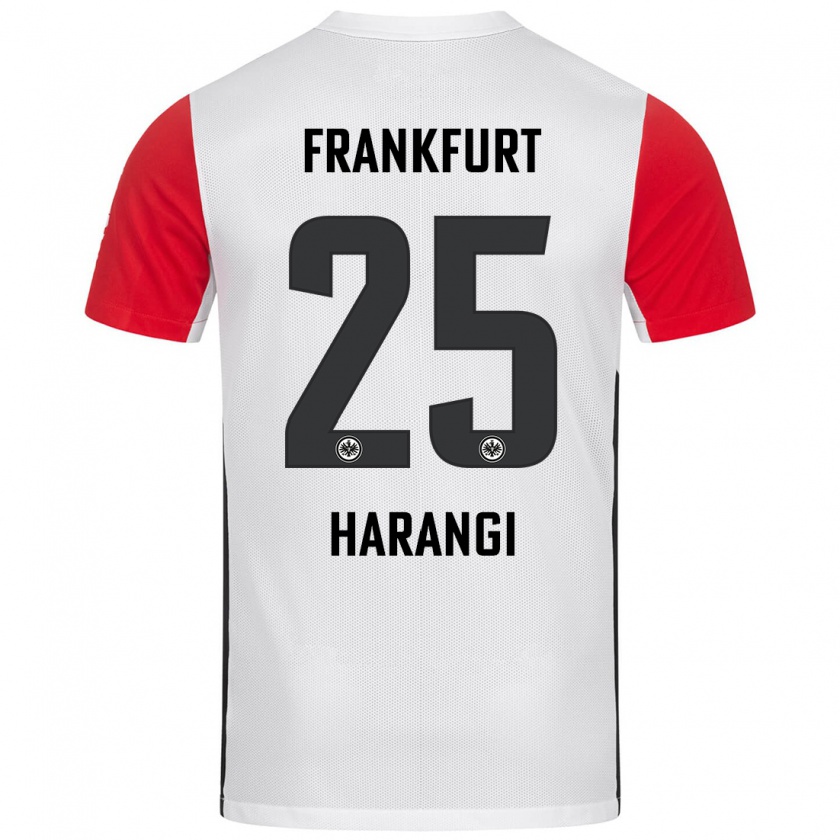 Kandiny Kinder Aiden Harangi #25 Weiß Rot Heimtrikot Trikot 2024/25 T-Shirt