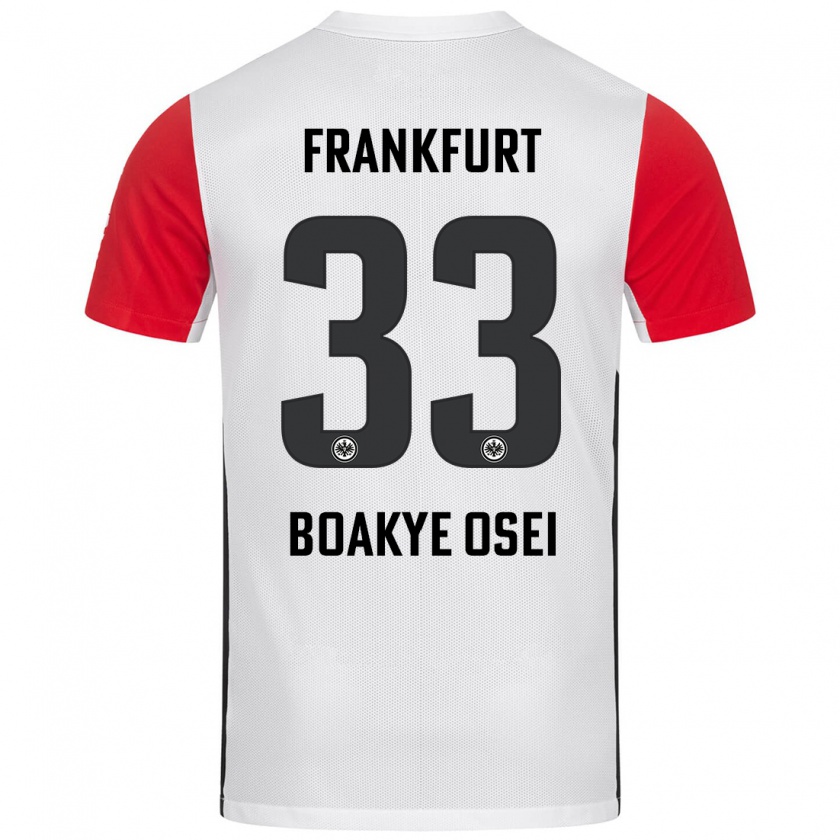 Kandiny Kinder Derek Boakye-Osei #33 Weiß Rot Heimtrikot Trikot 2024/25 T-Shirt