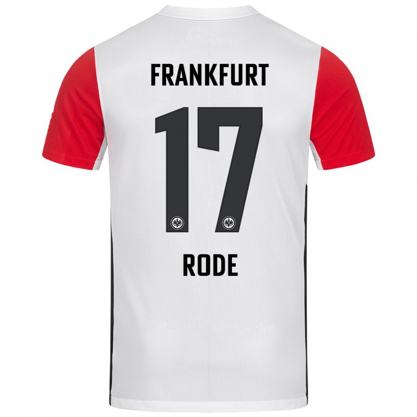 Kandiny Kinder Sebastian Rode #17 Weiß Rot Heimtrikot Trikot 2024/25 T-Shirt