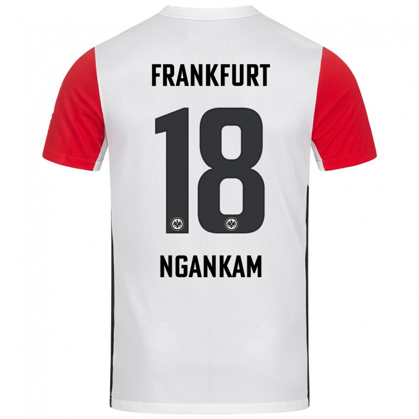 Kandiny Kinder Jessic Ngankam #18 Weiß Rot Heimtrikot Trikot 2024/25 T-Shirt