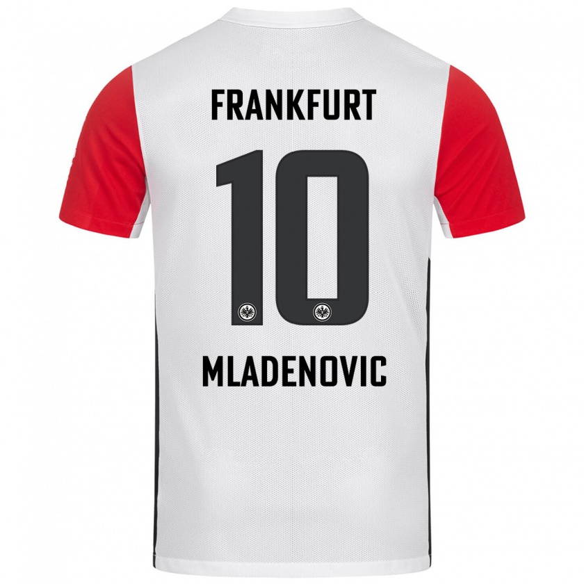 Kandiny Kinder Marko Mladenovic #10 Weiß Rot Heimtrikot Trikot 2024/25 T-Shirt