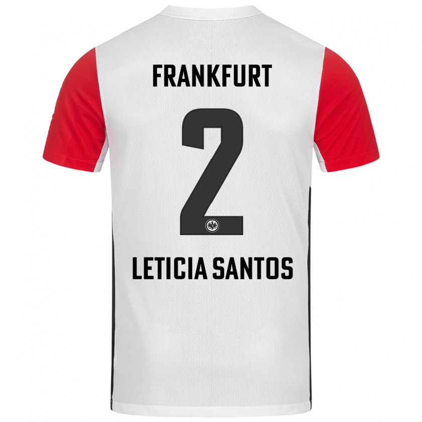 Kandiny Kinder Letícia Santos De Oliveira #2 Weiß Rot Heimtrikot Trikot 2024/25 T-Shirt