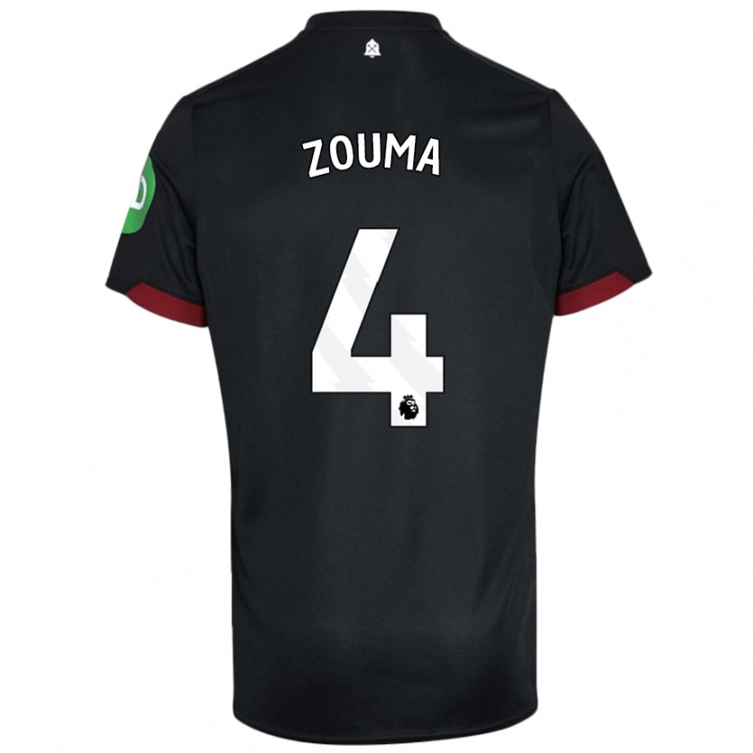 Kandiny Kinder Kurt Zouma #4 Schwarz Weiß Auswärtstrikot Trikot 2024/25 T-Shirt