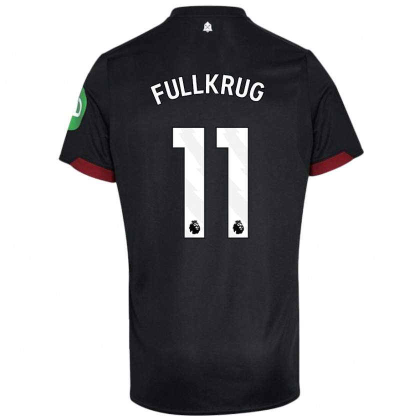 Kandiny Kinder Niclas Füllkrug #11 Schwarz Weiß Auswärtstrikot Trikot 2024/25 T-Shirt