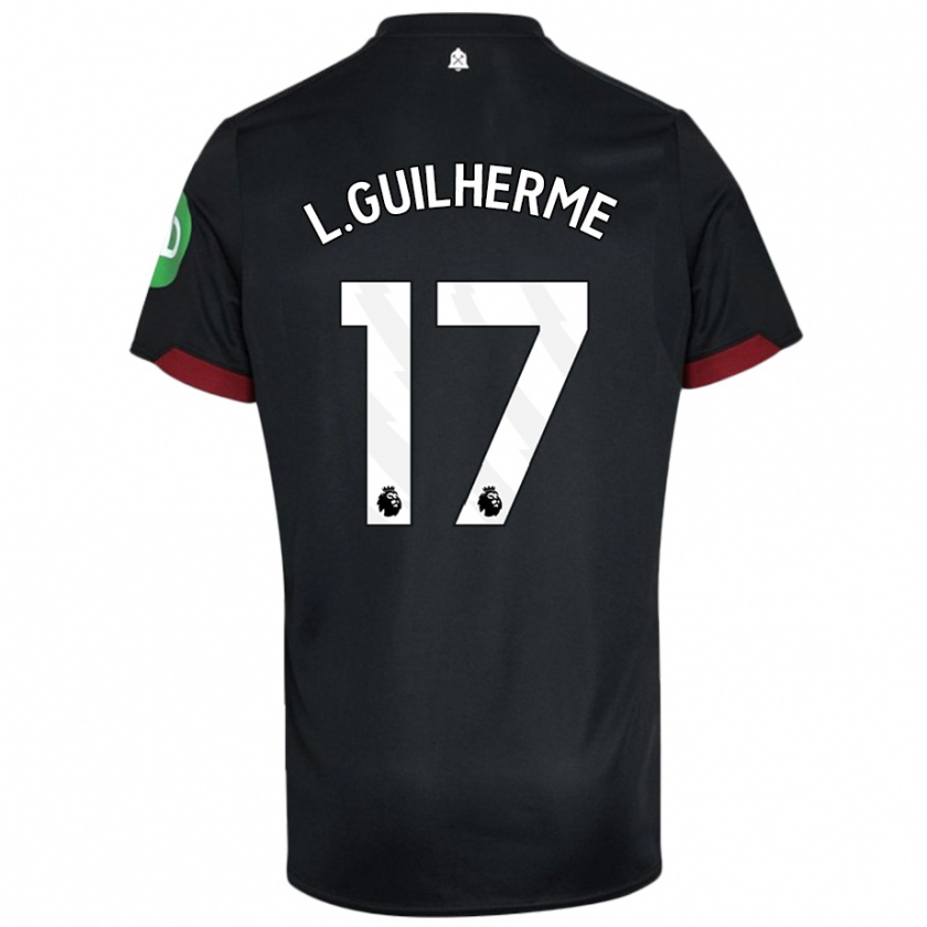 Kandiny Kinder Luis Guilherme #17 Schwarz Weiß Auswärtstrikot Trikot 2024/25 T-Shirt