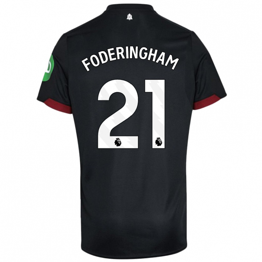 Kandiny Kinder Wes Foderingham #21 Schwarz Weiß Auswärtstrikot Trikot 2024/25 T-Shirt