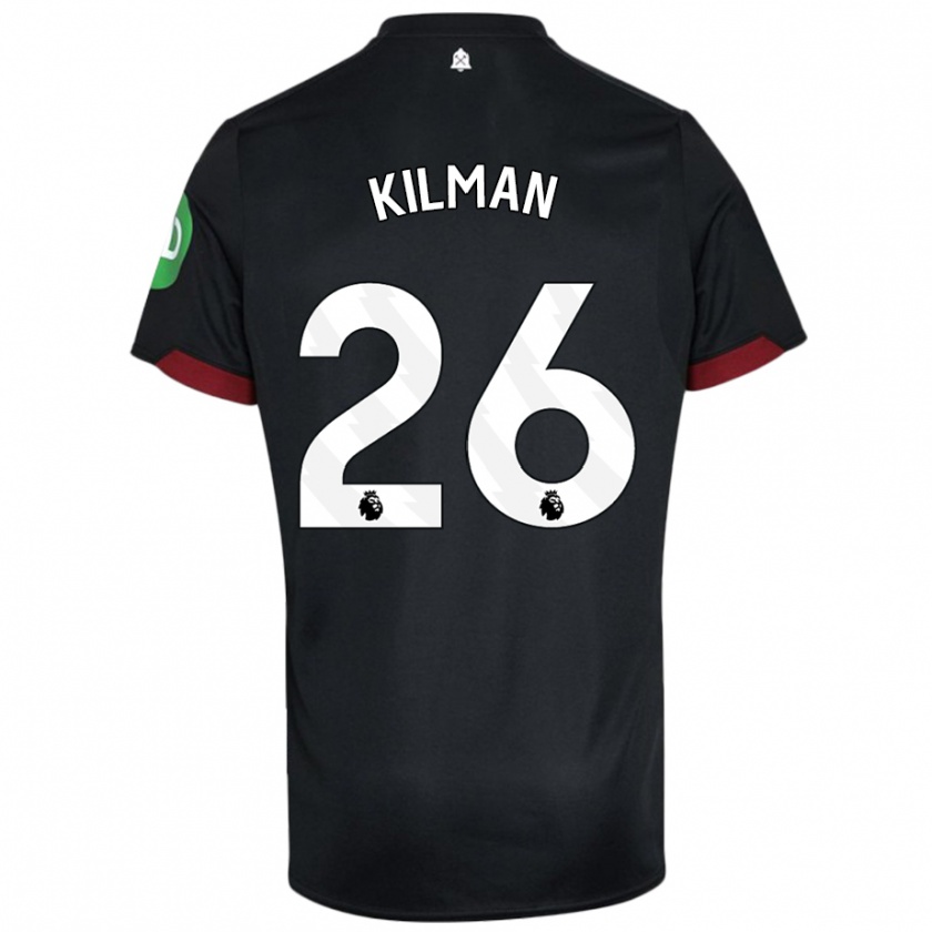 Kandiny Kinder Max Kilman #26 Schwarz Weiß Auswärtstrikot Trikot 2024/25 T-Shirt