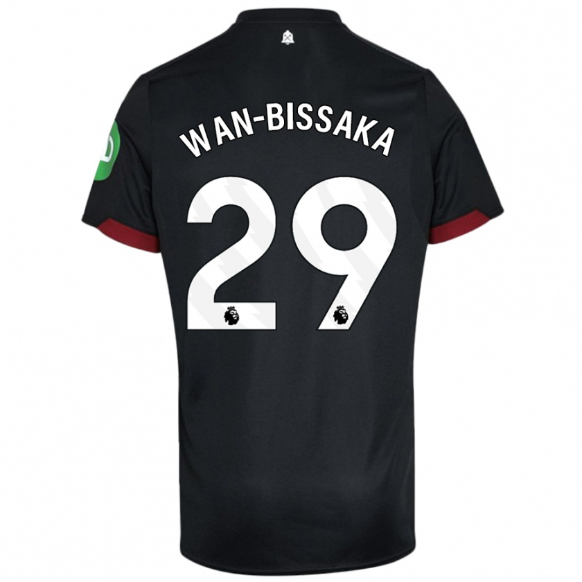 Kandiny Kinder Aaron Wan-Bissaka #29 Schwarz Weiß Auswärtstrikot Trikot 2024/25 T-Shirt