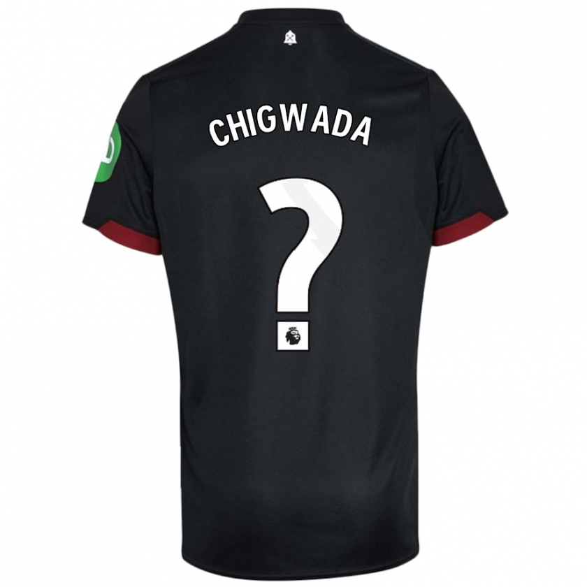 Kandiny Kinder David Chigwada #0 Schwarz Weiß Auswärtstrikot Trikot 2024/25 T-Shirt