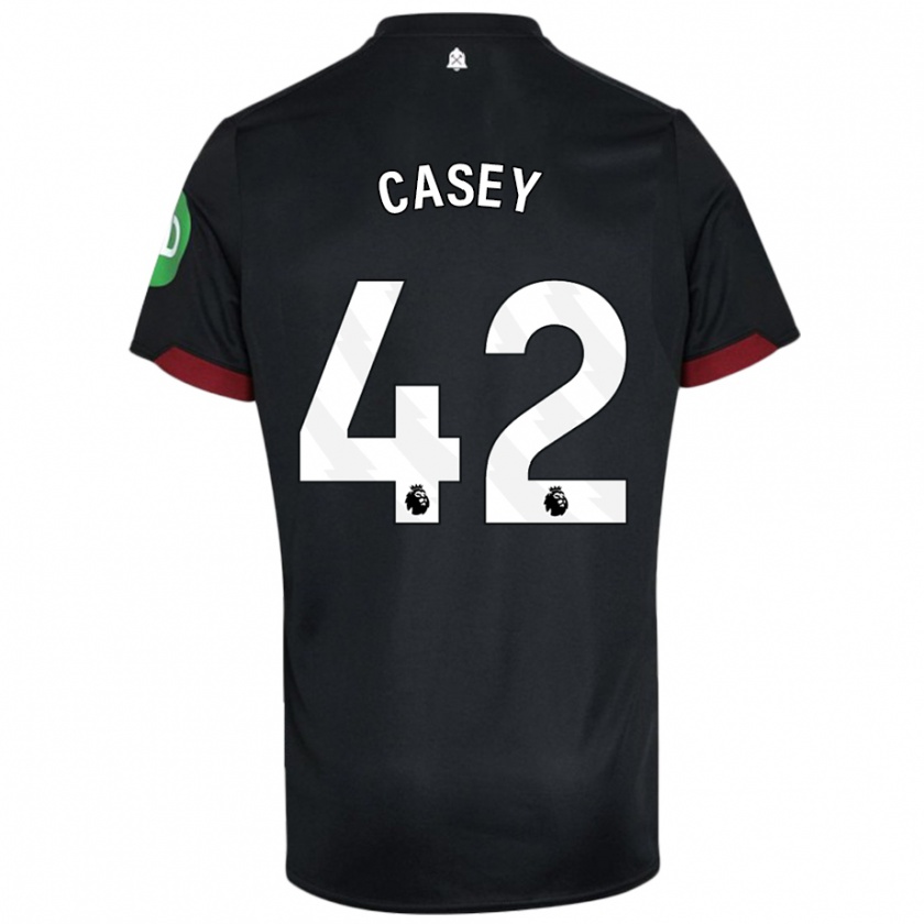 Kandiny Kinder Kaelan Casey #42 Schwarz Weiß Auswärtstrikot Trikot 2024/25 T-Shirt