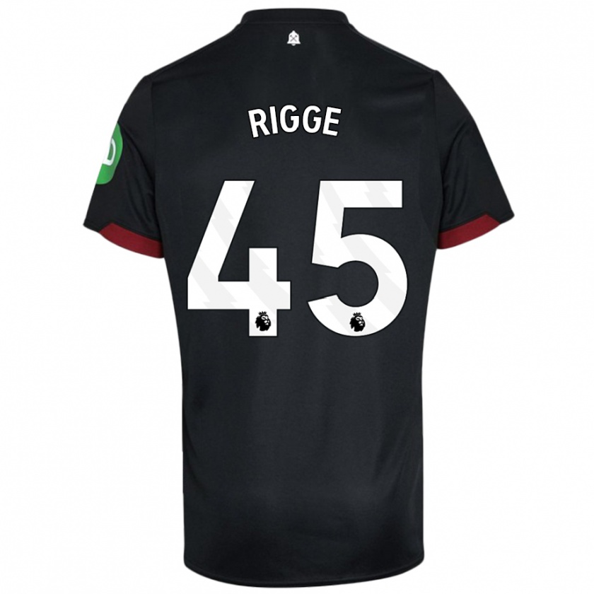 Kandiny Kinder Daniel Rigge #45 Schwarz Weiß Auswärtstrikot Trikot 2024/25 T-Shirt