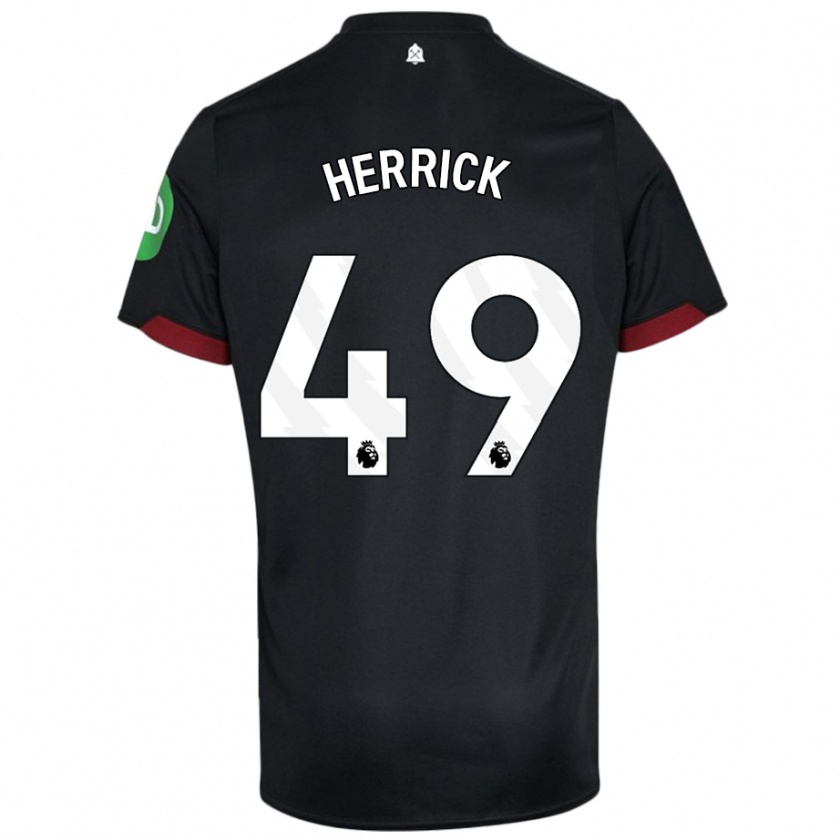 Kandiny Kinder Finlay Herrick #49 Schwarz Weiß Auswärtstrikot Trikot 2024/25 T-Shirt