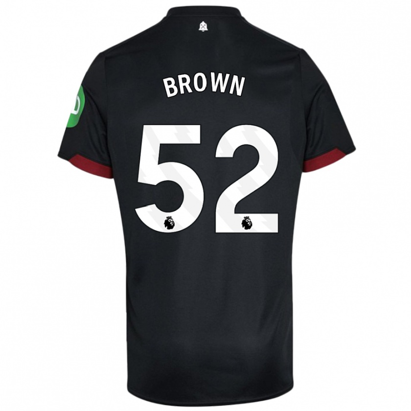 Kandiny Kinder Luis Brown #52 Schwarz Weiß Auswärtstrikot Trikot 2024/25 T-Shirt