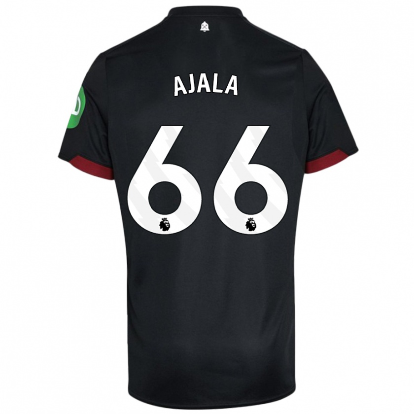 Kandiny Kinder Joshua Ajala #66 Schwarz Weiß Auswärtstrikot Trikot 2024/25 T-Shirt