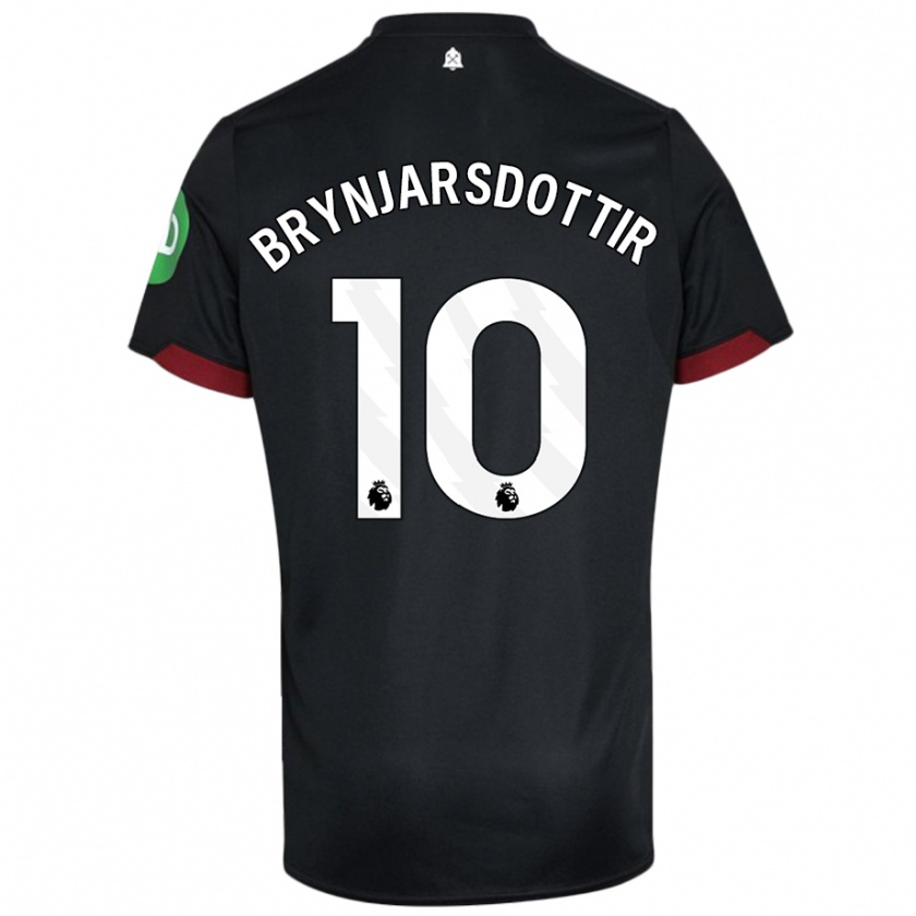 Kandiny Kinder Dagný Brynjarsdóttir #10 Schwarz Weiß Auswärtstrikot Trikot 2024/25 T-Shirt