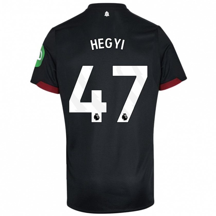 Kandiny Kinder Krisztian Hegyi #47 Schwarz Weiß Auswärtstrikot Trikot 2024/25 T-Shirt