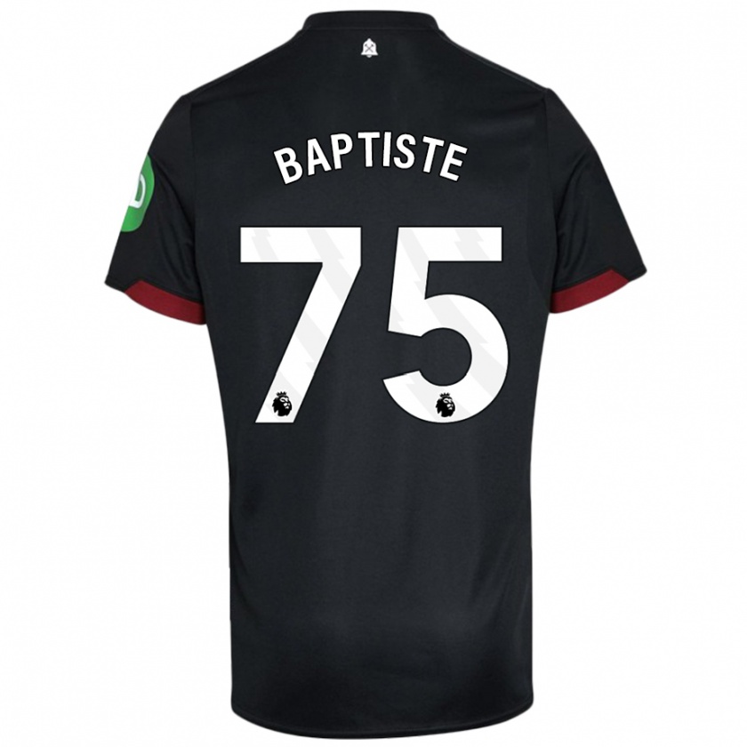 Kandiny Kinder Jamal Baptiste #75 Schwarz Weiß Auswärtstrikot Trikot 2024/25 T-Shirt