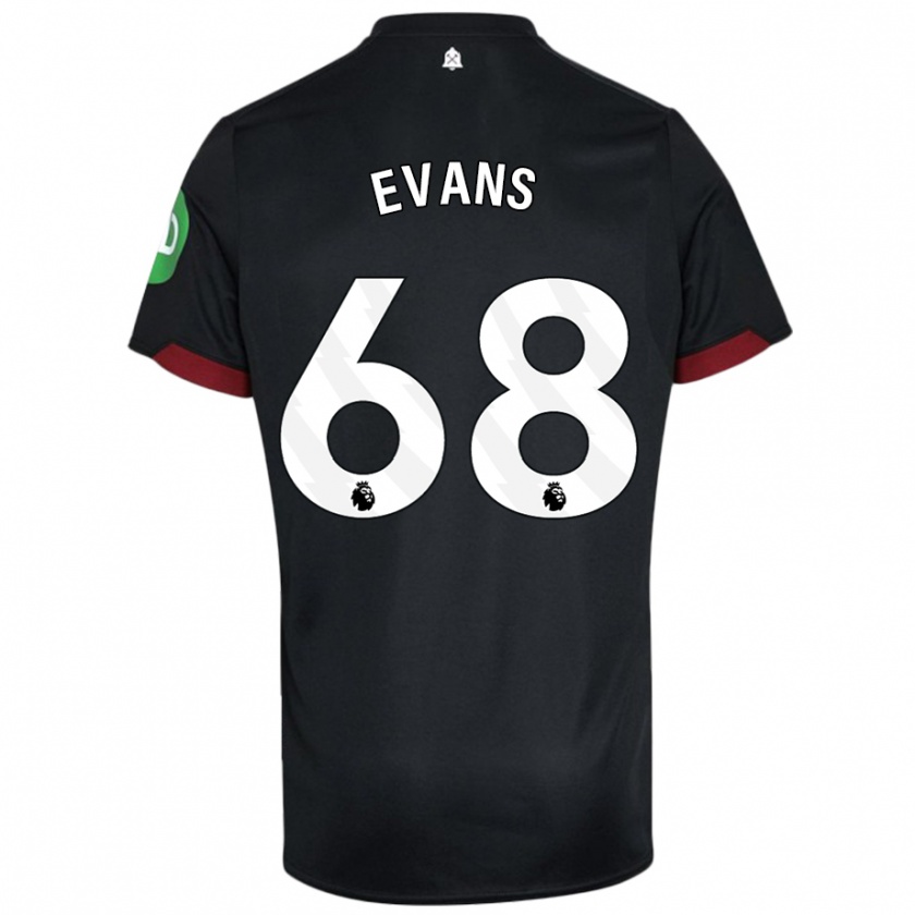 Kandiny Kinder Isaac Evans #68 Schwarz Weiß Auswärtstrikot Trikot 2024/25 T-Shirt