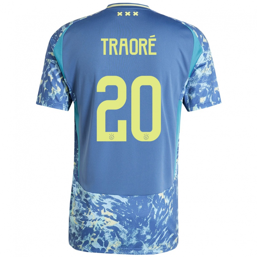 Kandiny Kinder Bertrand Traoré #20 Grau Blau Gelb Auswärtstrikot Trikot 2024/25 T-Shirt