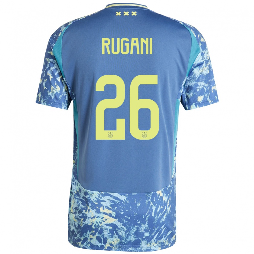 Kandiny Kinder Daniele Rugani #26 Grau Blau Gelb Auswärtstrikot Trikot 2024/25 T-Shirt