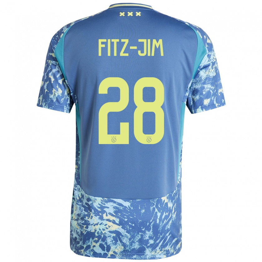 Kandiny Kinder Kian Fitz-Jim #28 Grau Blau Gelb Auswärtstrikot Trikot 2024/25 T-Shirt