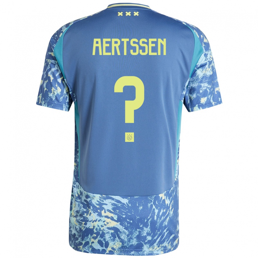 Kandiny Kinder Olivier Aertssen #0 Grau Blau Gelb Auswärtstrikot Trikot 2024/25 T-Shirt