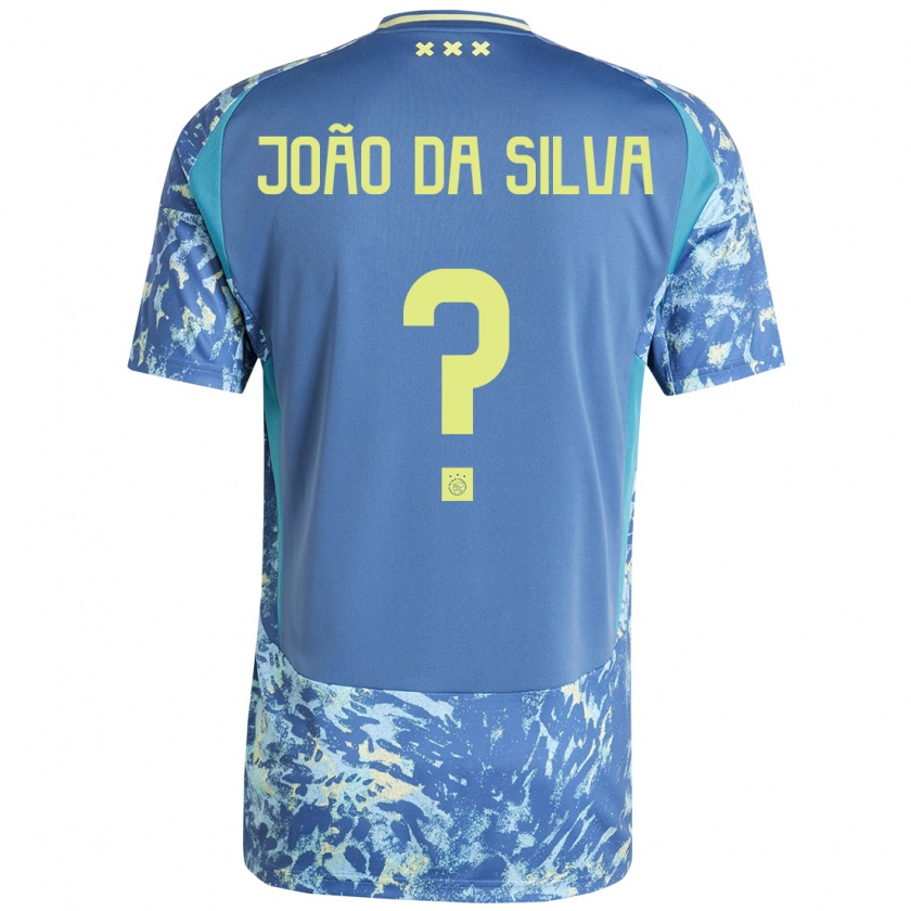 Kandiny Kinder Miguel João Da Silva #0 Grau Blau Gelb Auswärtstrikot Trikot 2024/25 T-Shirt