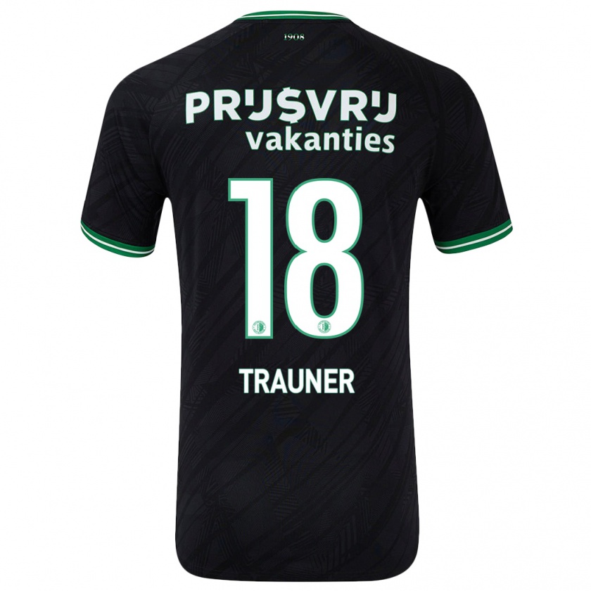 Kandiny Kinder Gernot Trauner #18 Schwarz Grün Auswärtstrikot Trikot 2024/25 T-Shirt