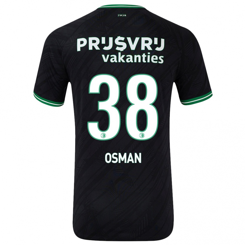 Kandiny Kinder Ibrahim Osman #38 Schwarz Grün Auswärtstrikot Trikot 2024/25 T-Shirt