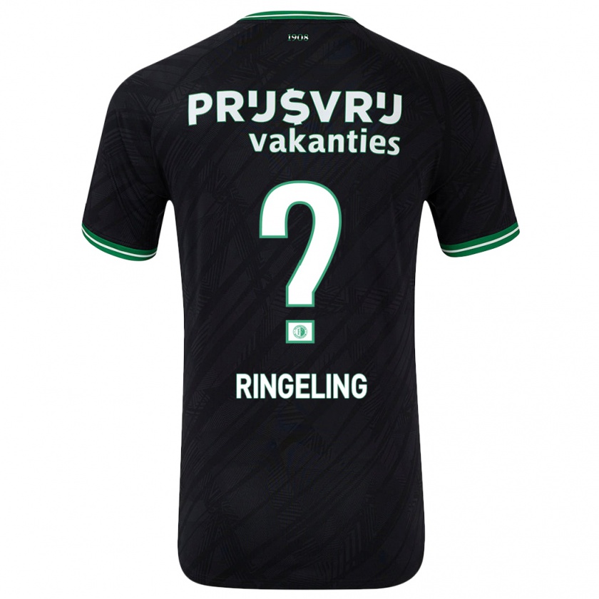 Kandiny Kinder Sam Ringeling #0 Schwarz Grün Auswärtstrikot Trikot 2024/25 T-Shirt