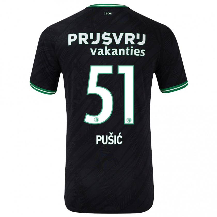 Kandiny Kinder Noah Pušić #51 Schwarz Grün Auswärtstrikot Trikot 2024/25 T-Shirt