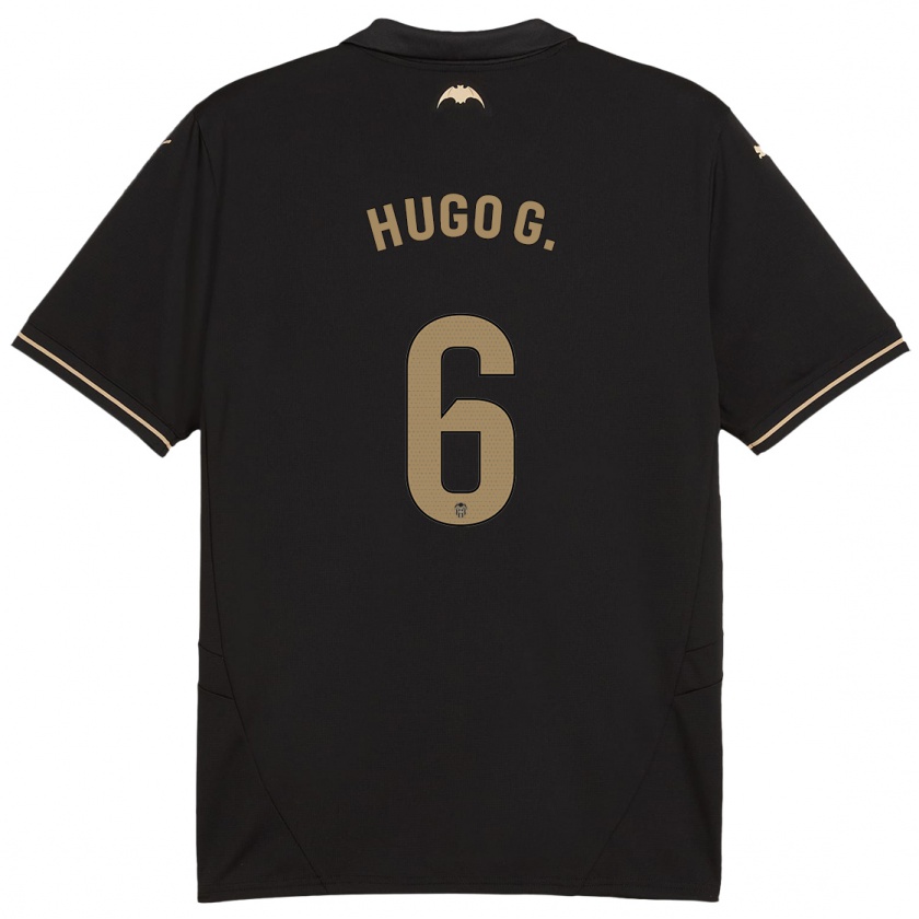 Kandiny Kinder Hugo Guillamón #6 Schwarz Auswärtstrikot Trikot 2024/25 T-Shirt