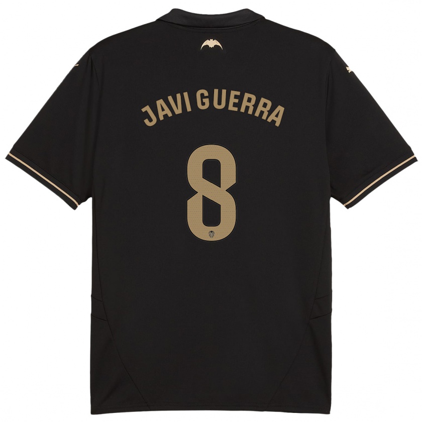 Kandiny Kinder Javi Guerra #8 Schwarz Auswärtstrikot Trikot 2024/25 T-Shirt