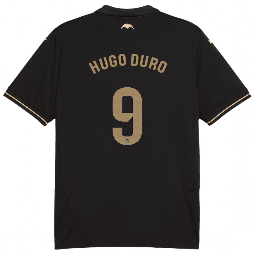 Kandiny Kinder Hugo Duro #9 Schwarz Auswärtstrikot Trikot 2024/25 T-Shirt