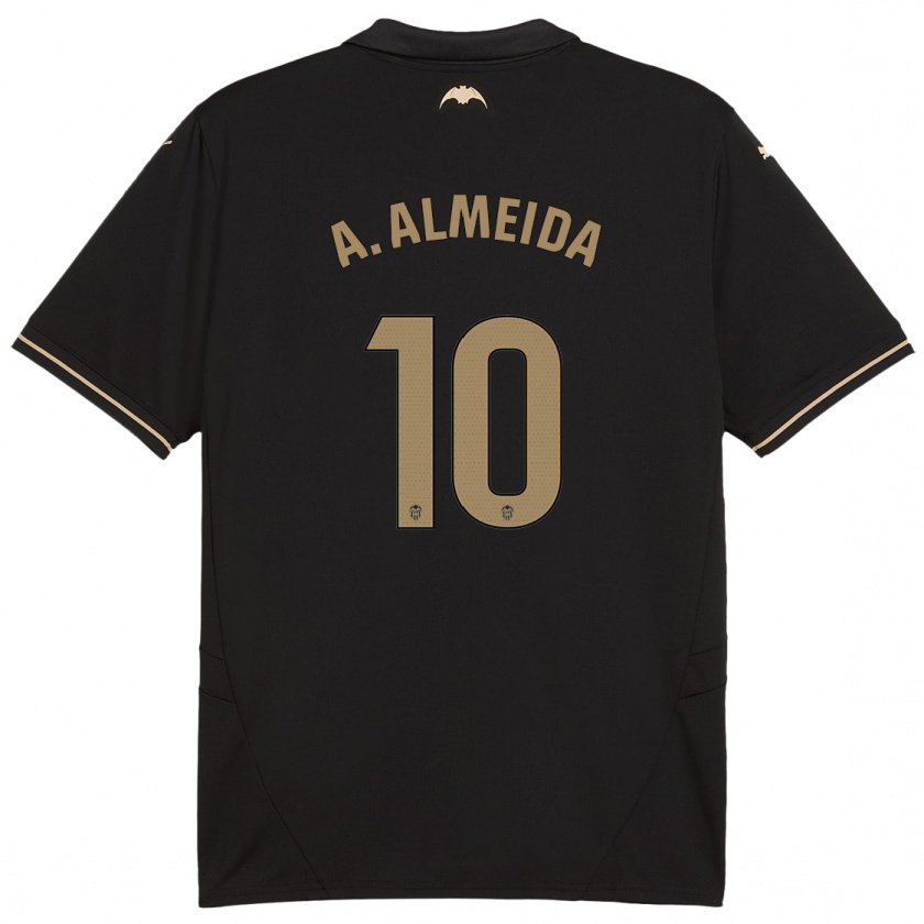 Kandiny Kinder André Almeida #10 Schwarz Auswärtstrikot Trikot 2024/25 T-Shirt