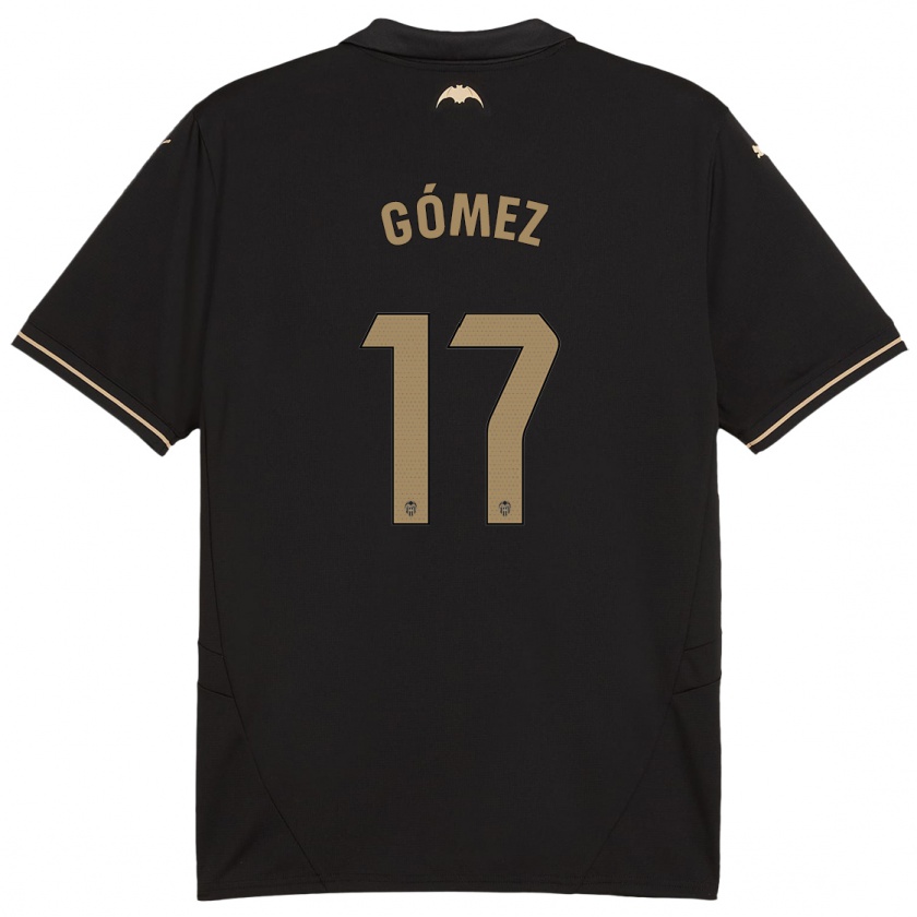 Kandiny Kinder Dani Gómez #17 Schwarz Auswärtstrikot Trikot 2024/25 T-Shirt