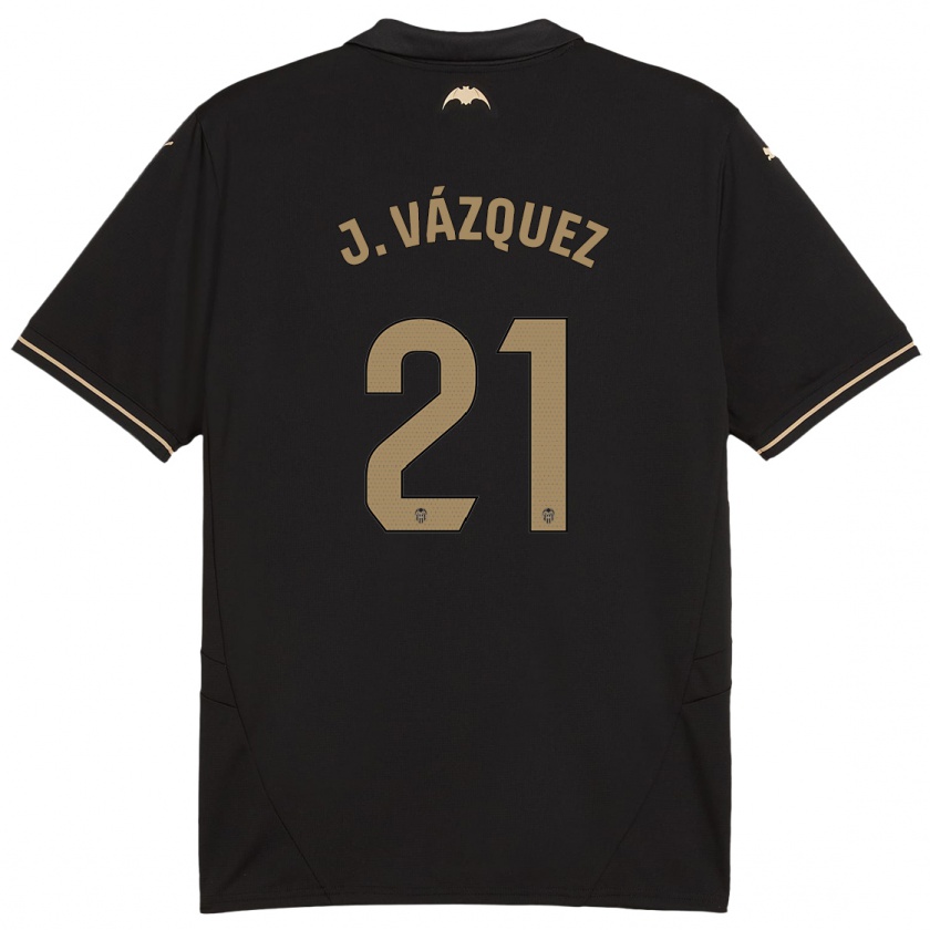 Kandiny Kinder Jesús Vázquez #21 Schwarz Auswärtstrikot Trikot 2024/25 T-Shirt