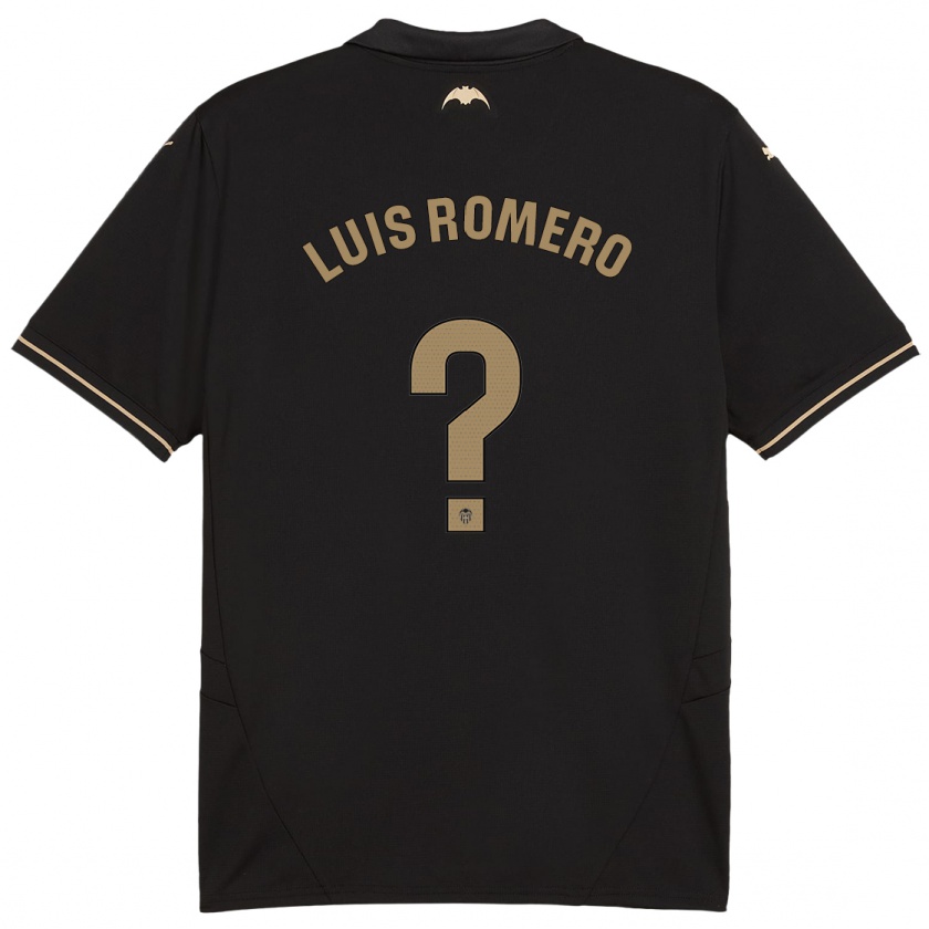 Kandiny Kinder Luis Romero #0 Schwarz Auswärtstrikot Trikot 2024/25 T-Shirt